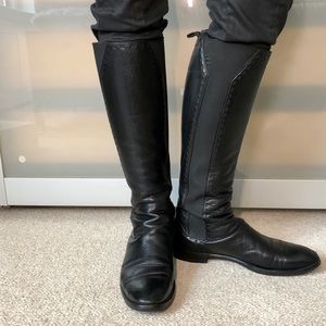 Yves Saint Laurent Hyde Black leather riding boot